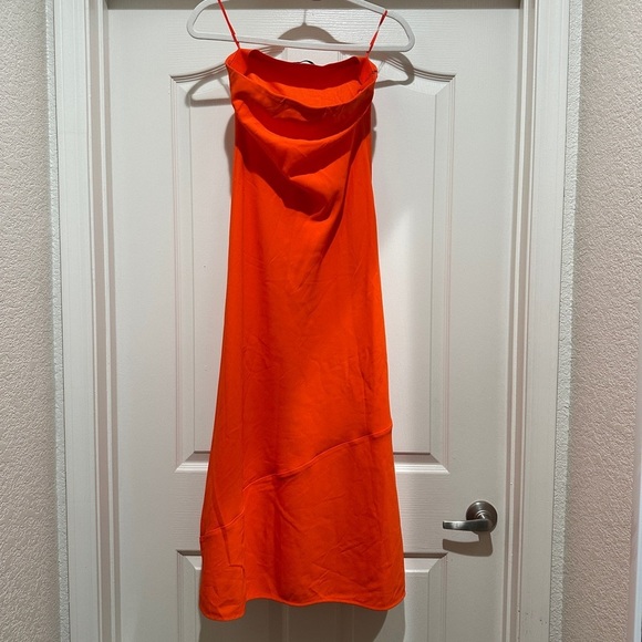 Aritzia Babaton Strapless Orange Resolution Dress - Picture 2 of 5